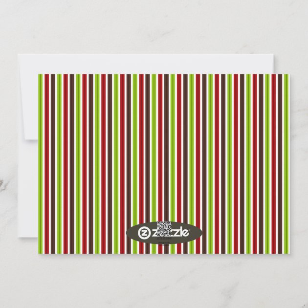 Happy Holidays Snowflake And Stripe Photo Card