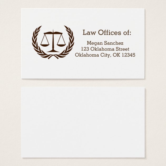 Classic Scales Of Justice Law School Graduation Business Card