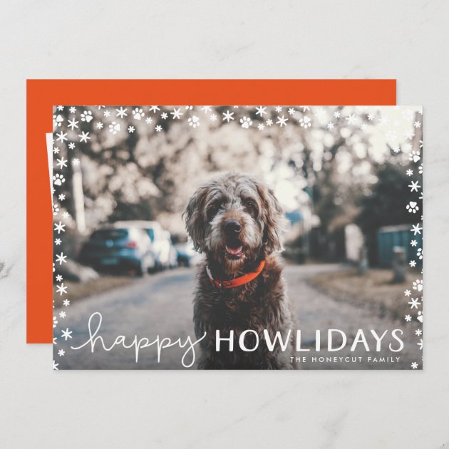 Happy Howlidays Pet Lover Holiday Photo Card