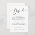 Minimal Wedding Details Enclosure Card | Zazzle