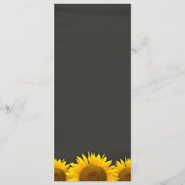 Rustic Sunflowers Chalkboard Wedding Dinner Menu