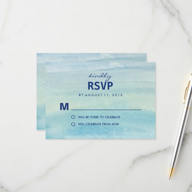 Watercolor Ocean RSVP /Wedding Response Cards
