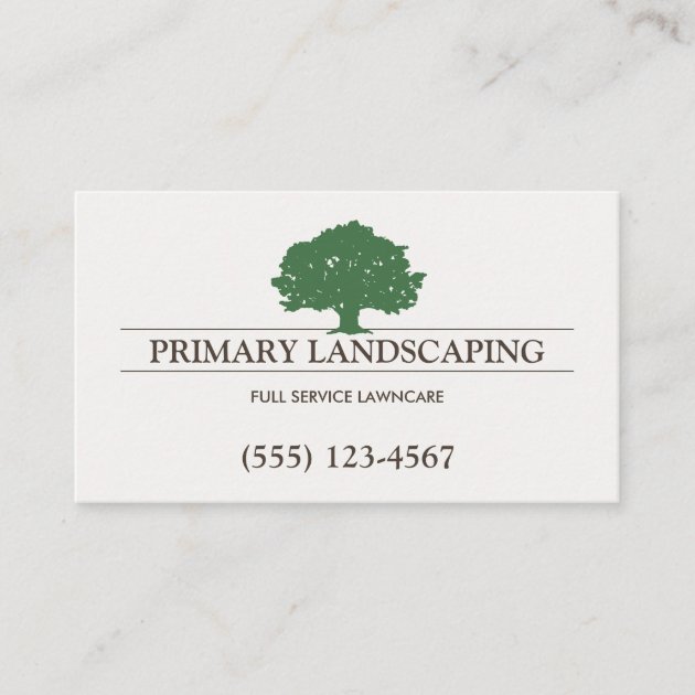 Tree Service and Lawn Care Landscaper Business Card (front side)