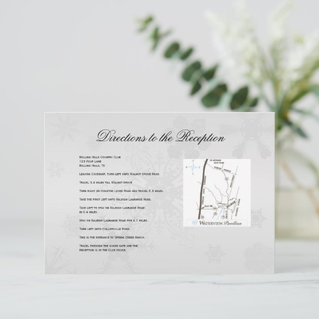 Winter Wonderland Wedding Directions Enclosure Card
