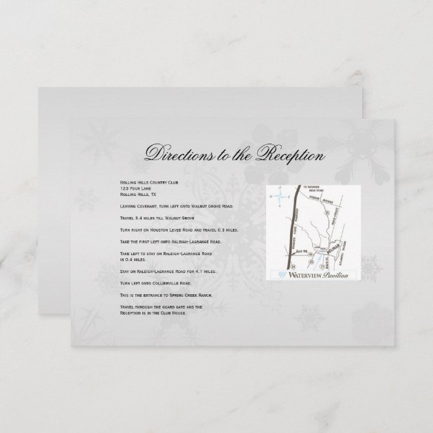 Winter Wonderland Wedding Directions Enclosure Card