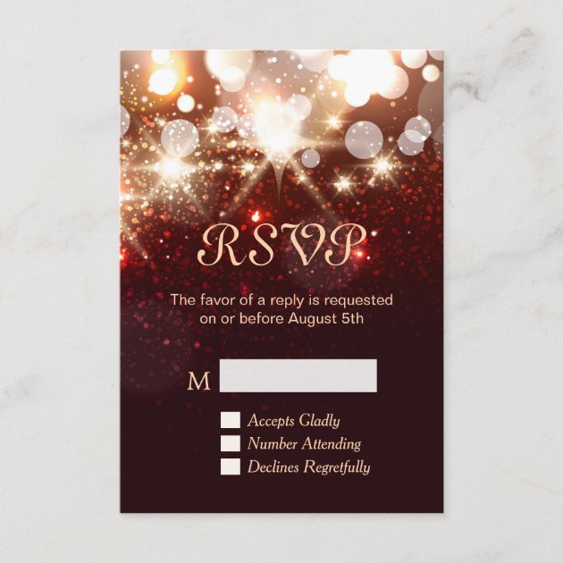 RSVP Card - Modern Gold Glitter Sparkles