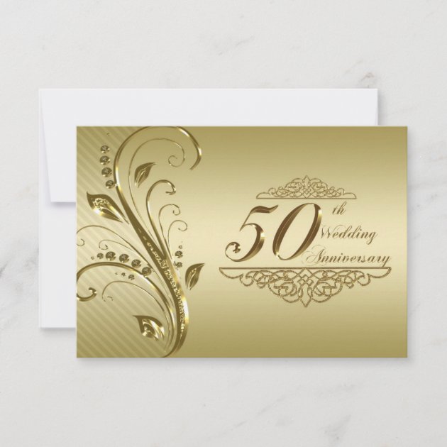 50th Golden Wedding Anniversary RSVP Card