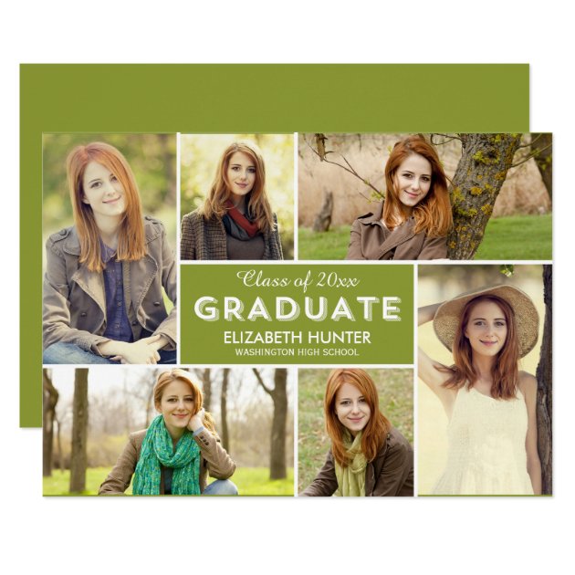 Photo Showcase EDITABLE COLOR Graduation Card