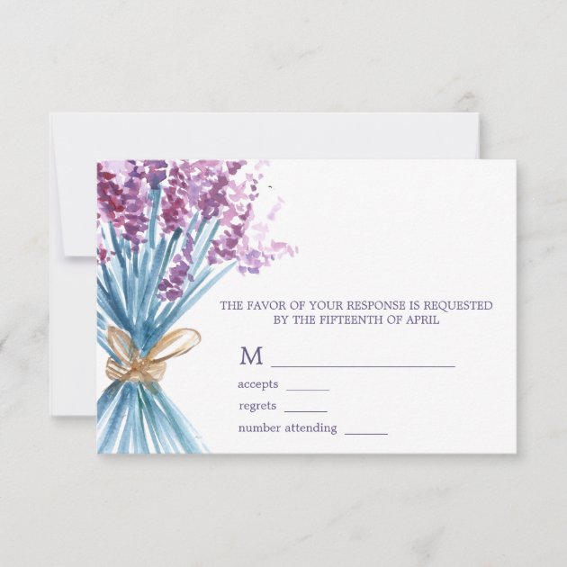 Watercolor Lavender Wedding Response Cards
