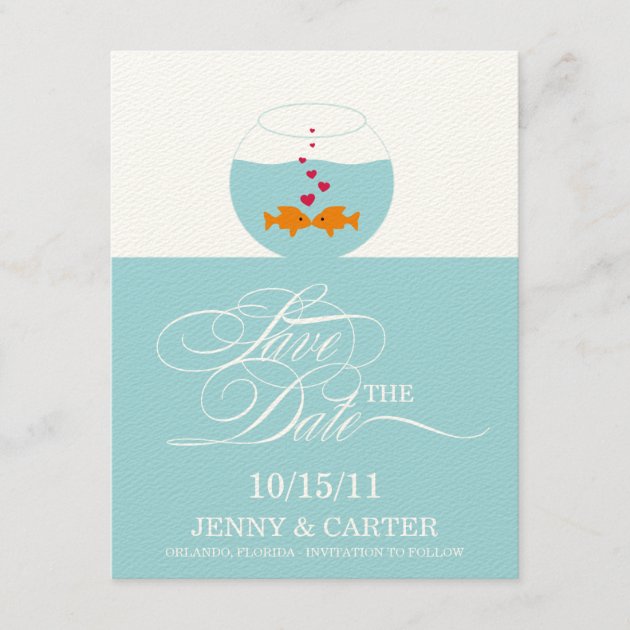 Lovely Fish Wedding Save The Date Announcement
