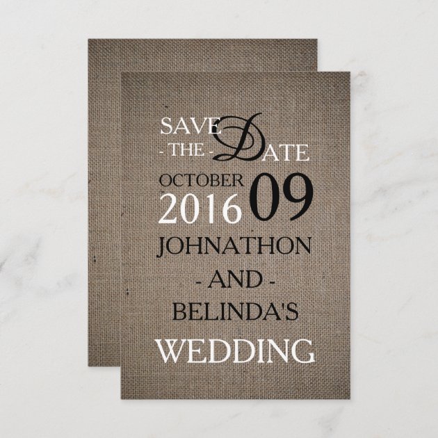 Rustic Burlap Wedding Save The Date
