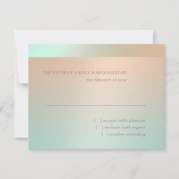 Mint Green and Peach Lace Wedding RSVP Card