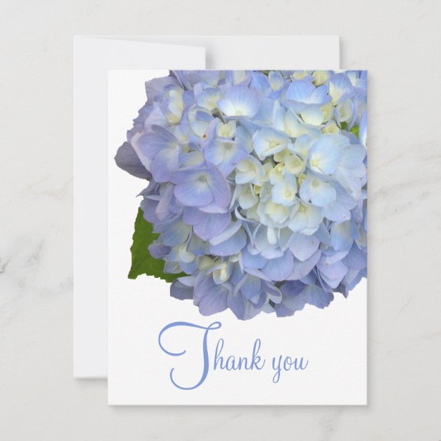 Blue Floral Thank You Blank Flat Cards