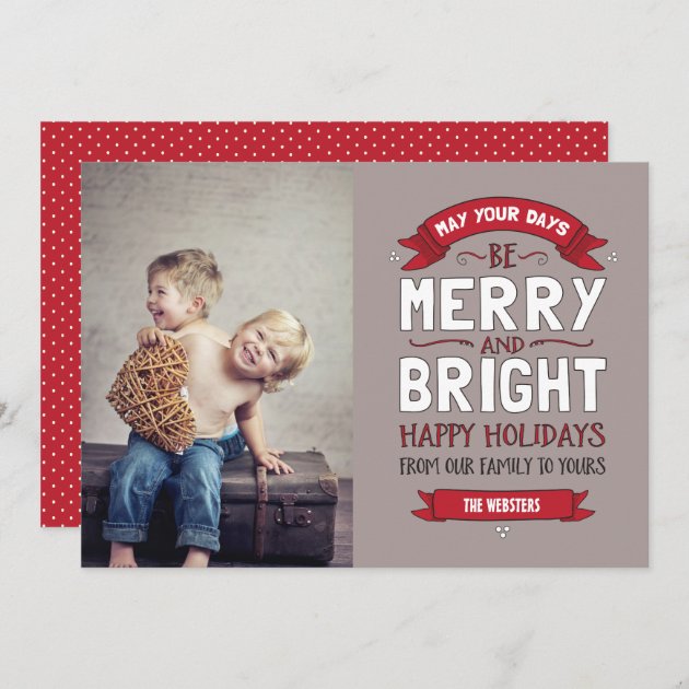 Big Bright & Merry Holiday Photo Card
