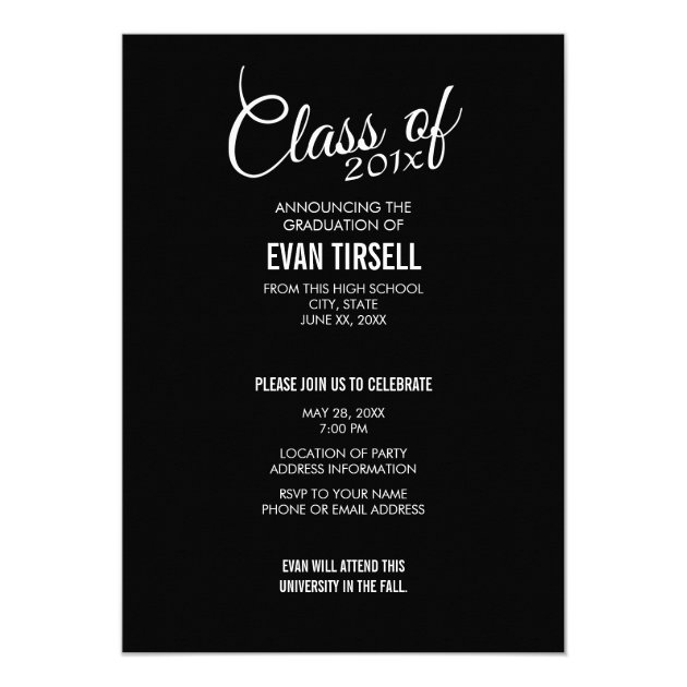 Classic Graduation Photo Announcement And Party