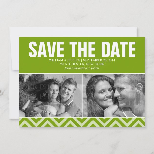 Green Modern Wedding Save the Date