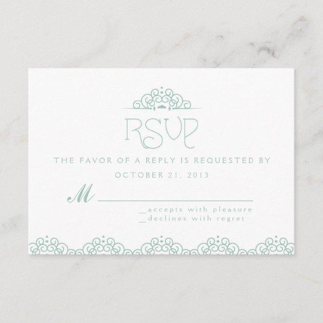 Lace Doily RSVP Card in Mint