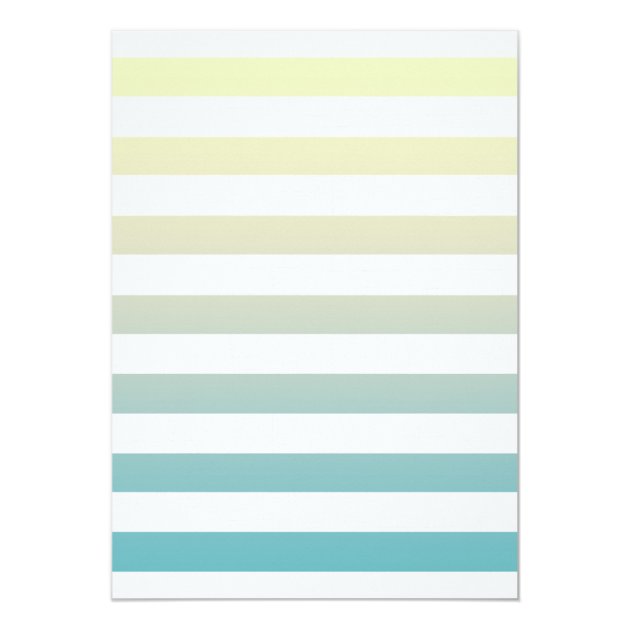 OH Baby Ombré Yellow To Blue Stripes Invitation