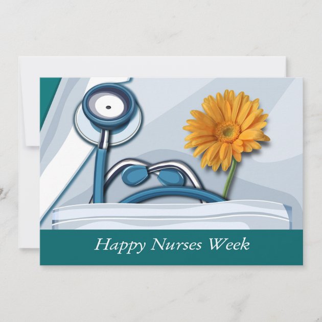 Happy Nurses Week. Flat Custom Greeting Cards