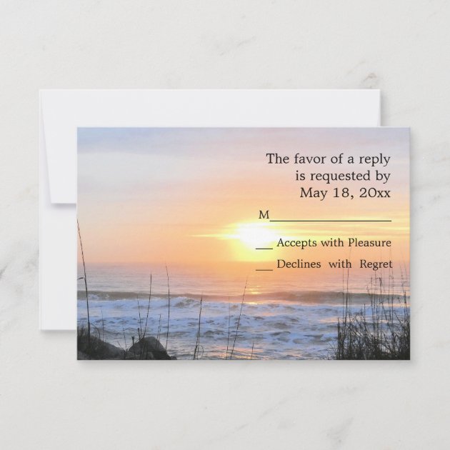 Ocean Sunset RSVP Card