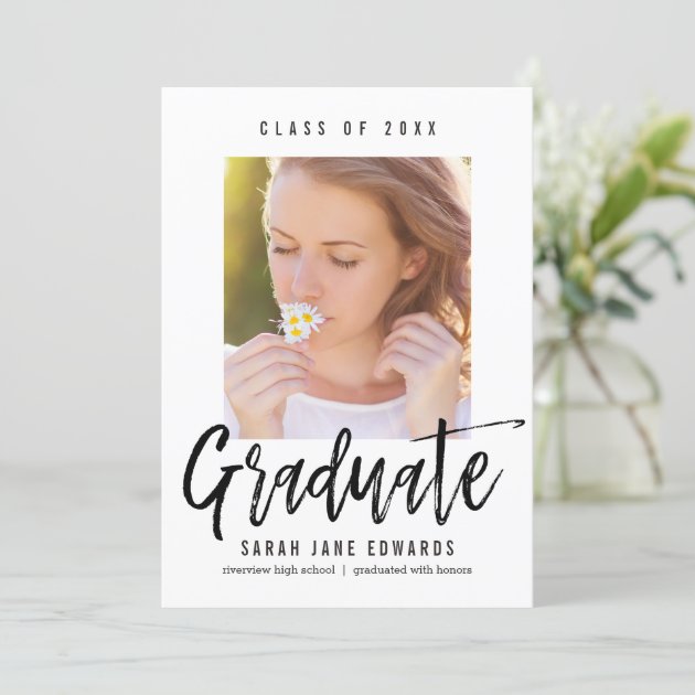 Proudly Brushed Graduation Photo Announcement