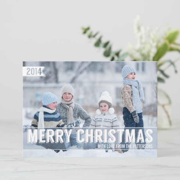 Bold Modern Merry Christmas Big Photo Card