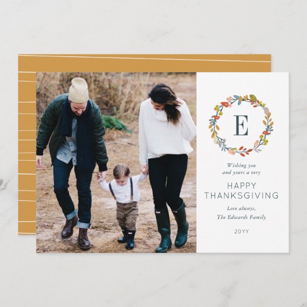 Fall Botanical Thanksgiving Photo Card