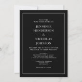 Elegant Classic Black Minimalist Wedding Invitation | Zazzle