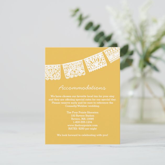Papel Picado | Wedding Accommodations Card