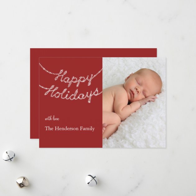Happy Holidays In Twinkle Lights Photo Card