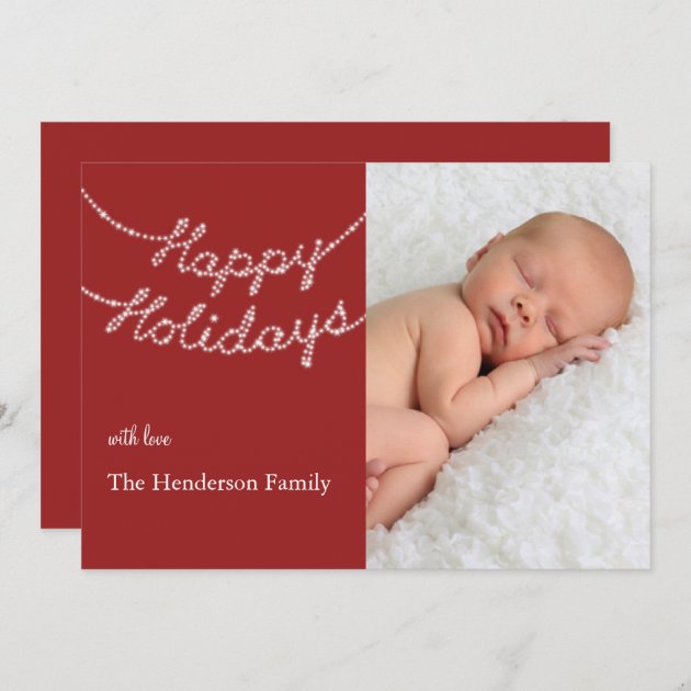 Happy Holidays In Twinkle Lights Photo Card