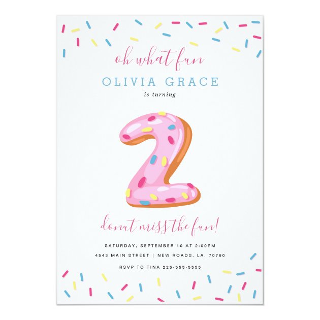 Donut Birthday Celebration | Two Invitation