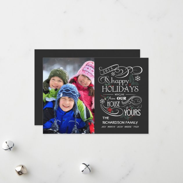 Chalkboard Holiday Flat Photo Cards