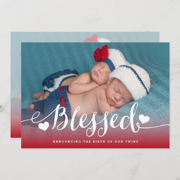 Blessed Twins | Photo Baby Birth Announcement