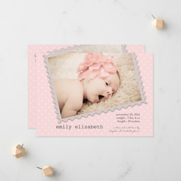 Special Delivery Sweet Baby Girl Photo Birth Announcement