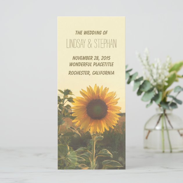 Sunflower Wedding Programs