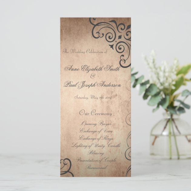 Rustic Vintage Wedding Program