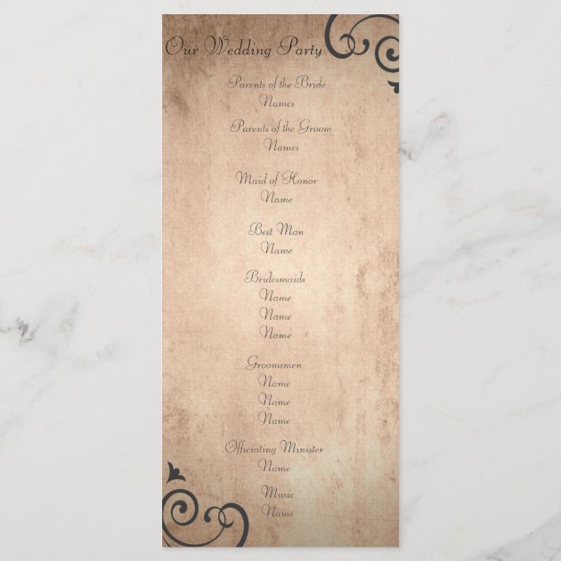 Rustic Vintage Wedding Program