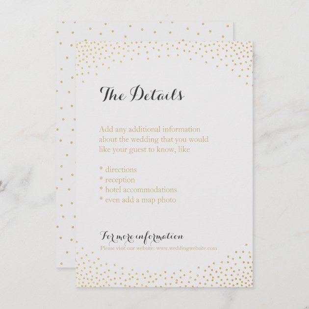 Editable Faux Gold Glitter Confetti Detail Card
