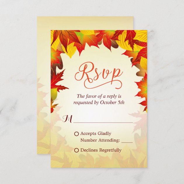 Autumn Maple Gold Red Fall Leaves RSVP