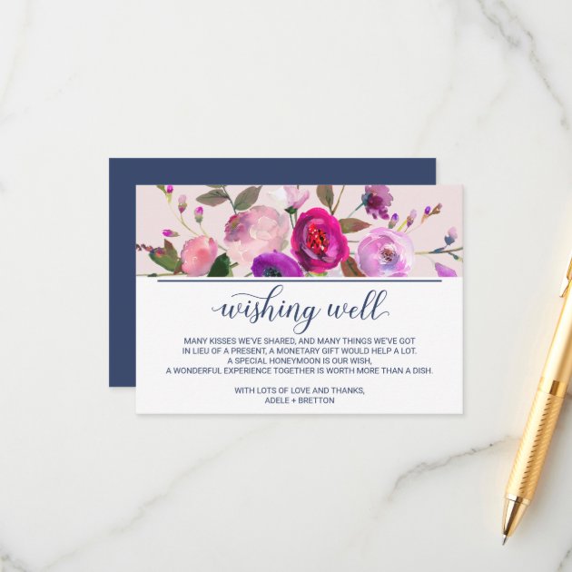 Romantic Garden Wedding Wishing Well Enclosure Card