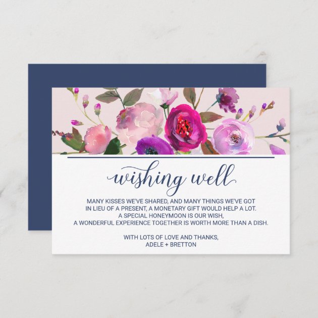 Romantic Garden Wedding Wishing Well Enclosure Card