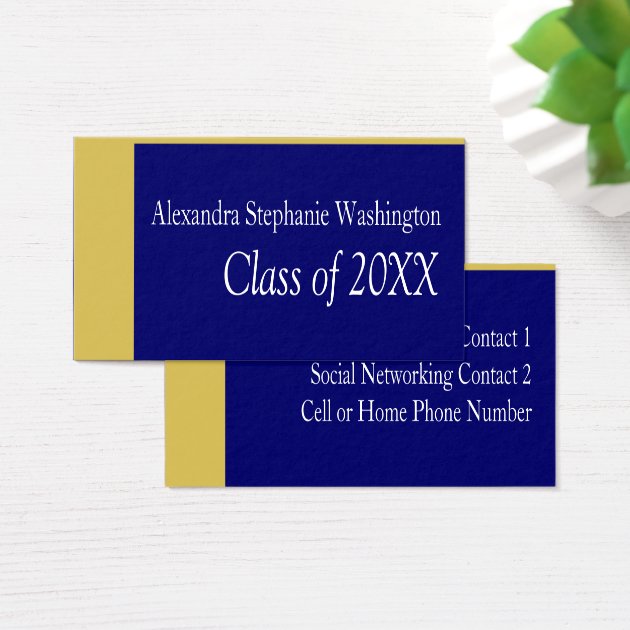 Graduation Name Card Set, Blue/Gold Keepsake