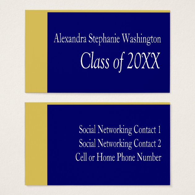 Graduation Name Card Set, Blue/Gold Keepsake