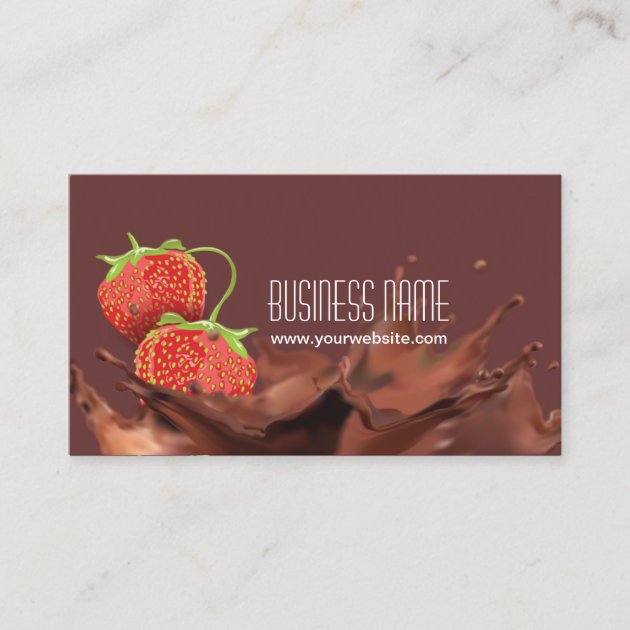 Sweet Chocolate & strawberries Business Card (front side)