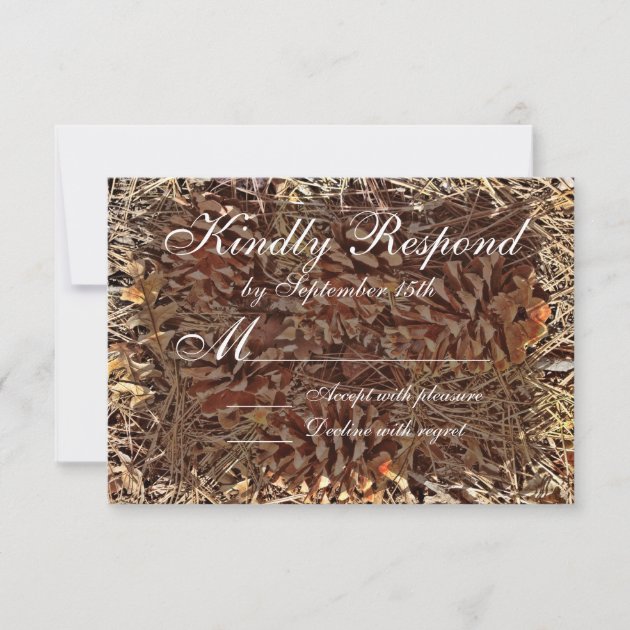 Rustic Camo Camouflage Wedding RSVP Cards