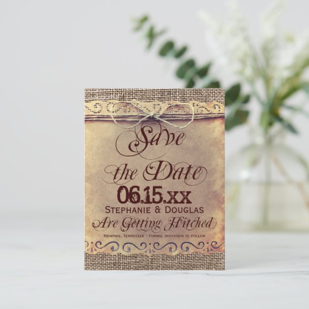 Rustic Country Vintage Save The Date Cards