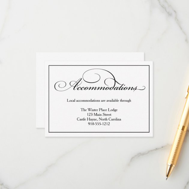 Wedding Accommodations Details Card