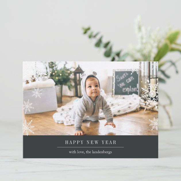 Modern Wish Holiday Photo Card W/ Editable Message