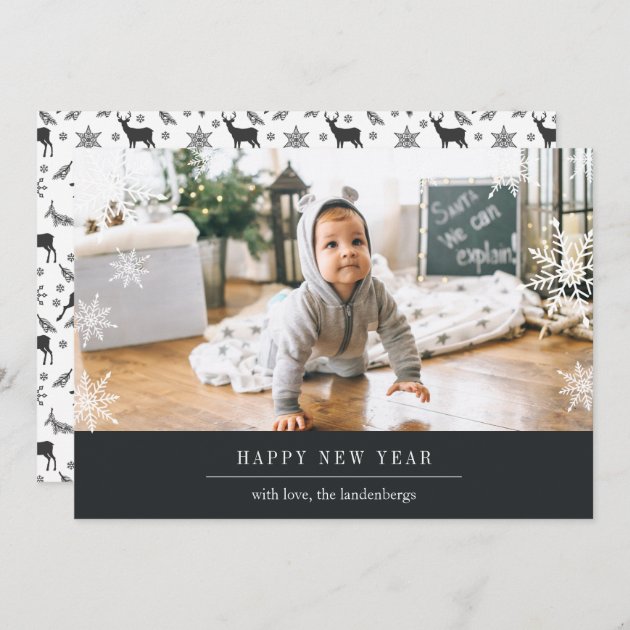 Modern Wish Holiday Photo Card W/ Editable Message